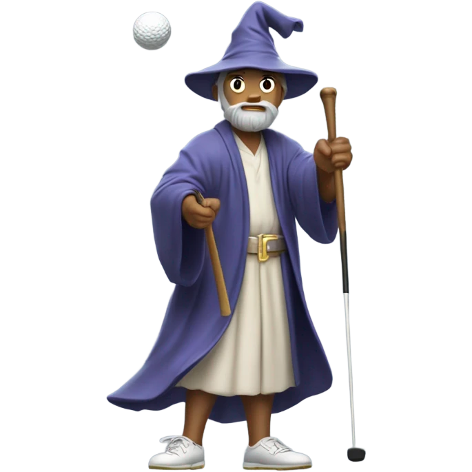 Wizard hitting golf balls emoji