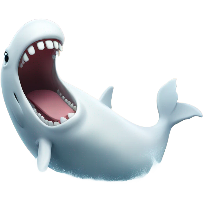 white whale , open mouth emoji
