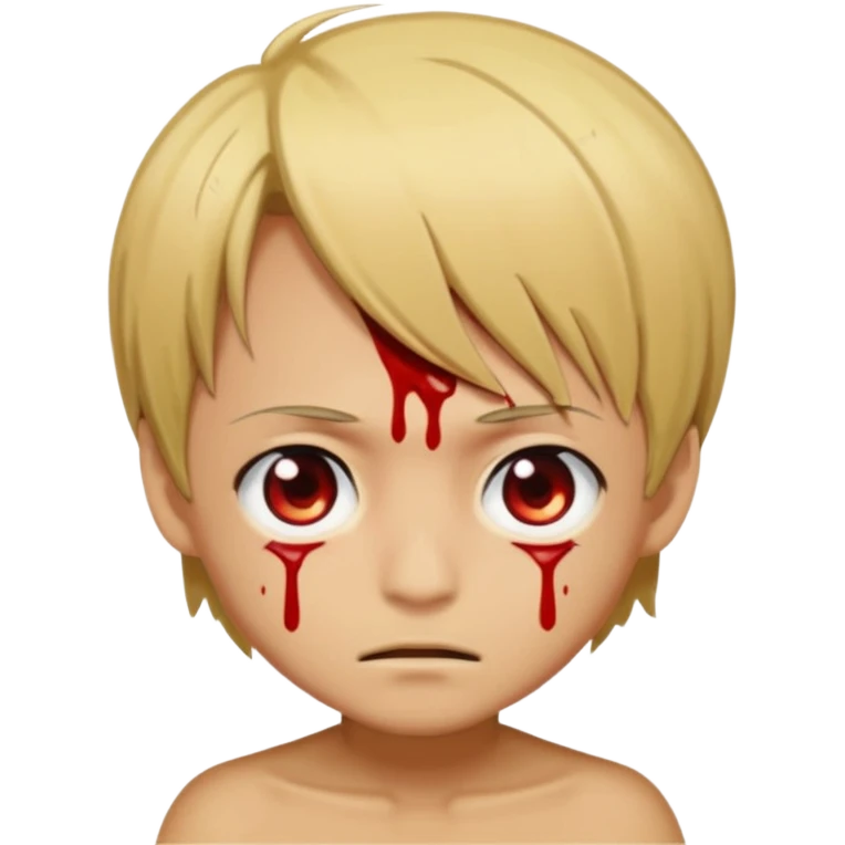 Related to chibi anime style characters of sanji animes character from his nose blood is dripping  from nose due to pervertness emoji