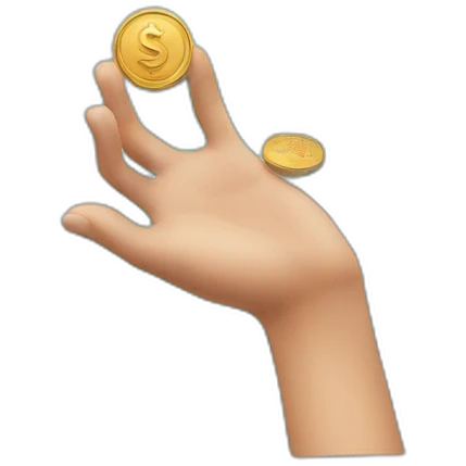 hand throwing a coin emoji