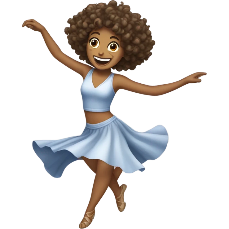 curly woman dancing emoji