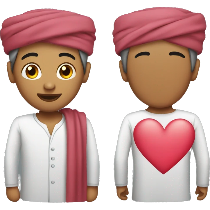 muslim man with turban with heart han emoji