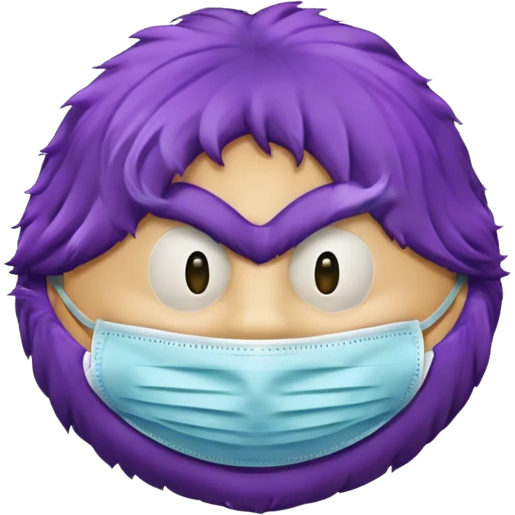 Grimace from McDonald’s wearing a surgical mask emoji