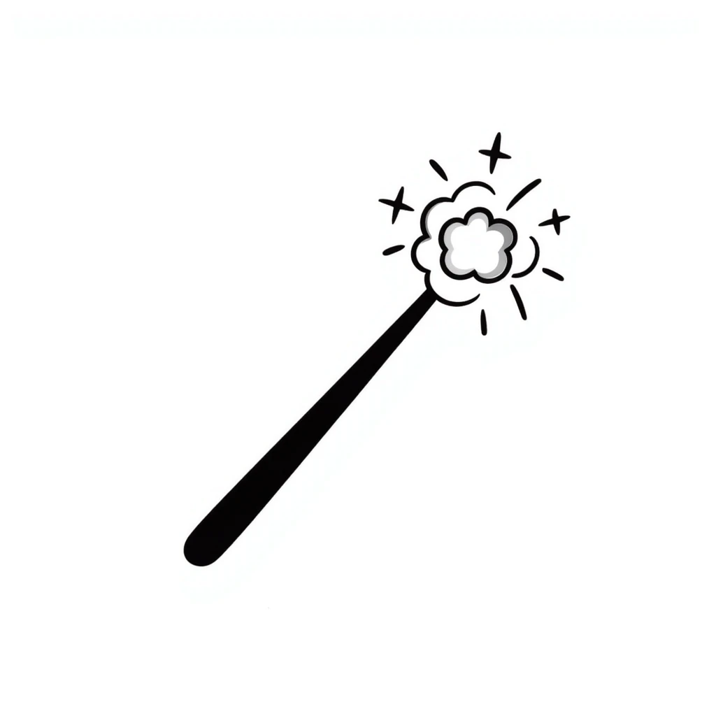 Magic wand with sparkles emoji