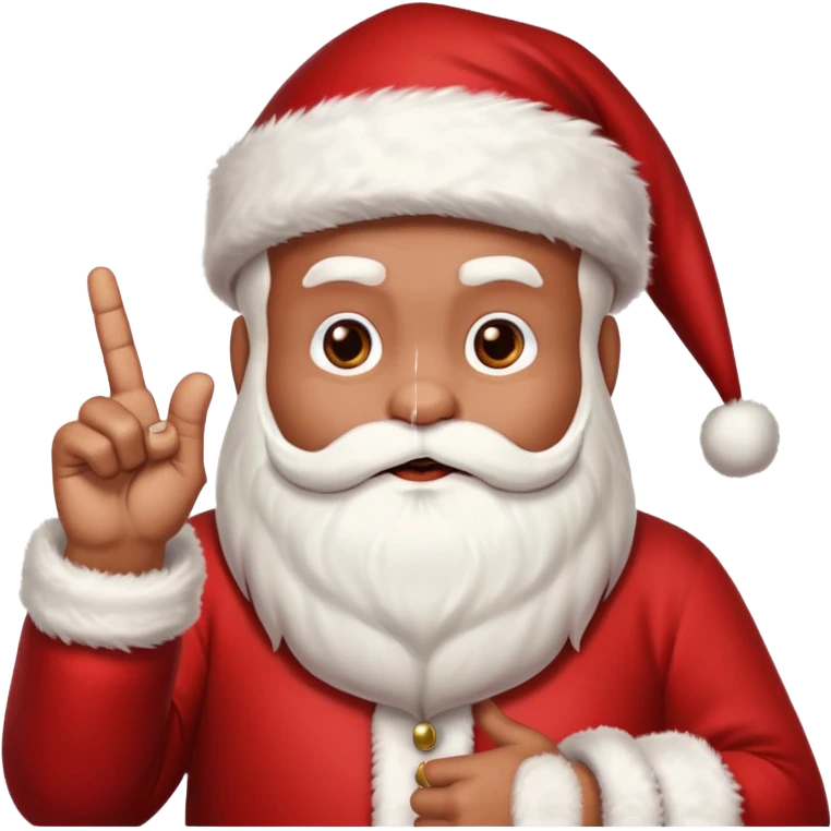 Santa holding up the middle finger emoji