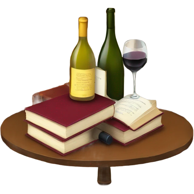 Books and wine  emoji