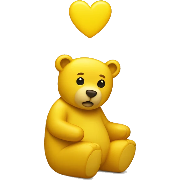 Yellow heart with bear seat down emoji