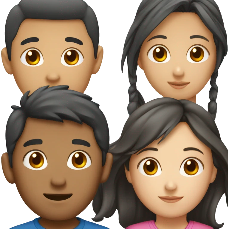 team of 3 asian friends (2 boys and 1 girl) emoji