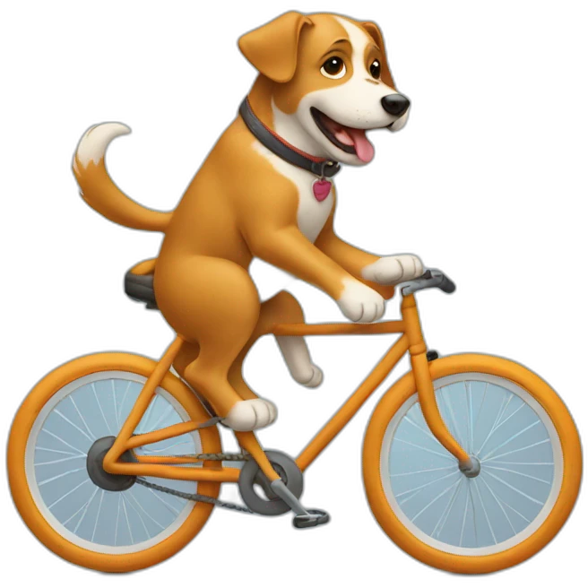 The dog rides a bicycle emoji