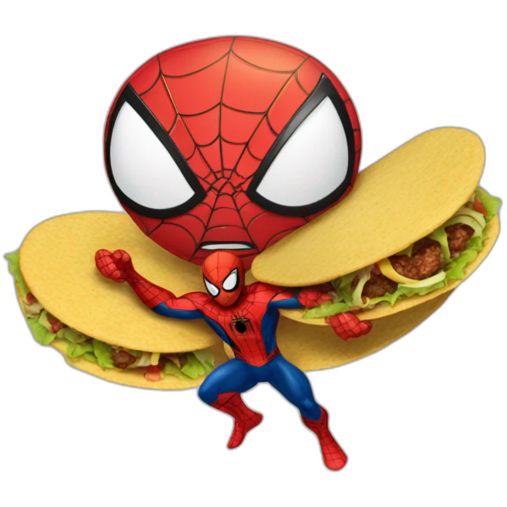 Spider man qui mange un tacos emoji
