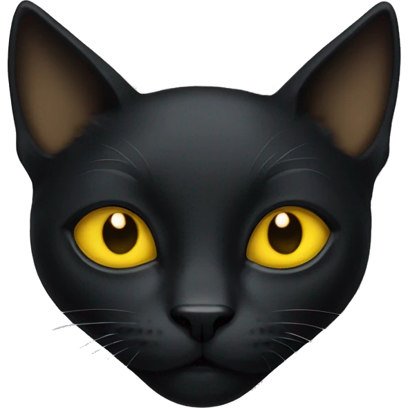 Black cat head with golden yellow eyes emoji