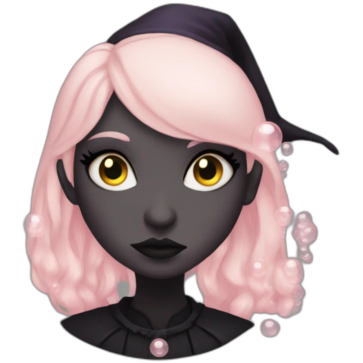 Bubble goth witch emoji