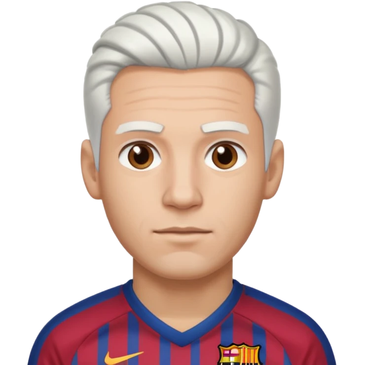 araujo футболист с белыми волосами  в футболке барселоны emoji
