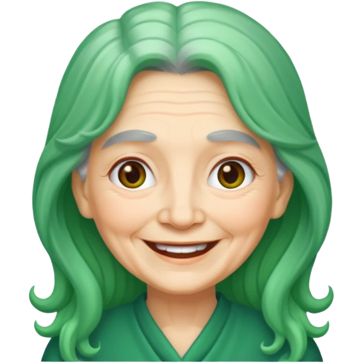 long green haired grandma emoji