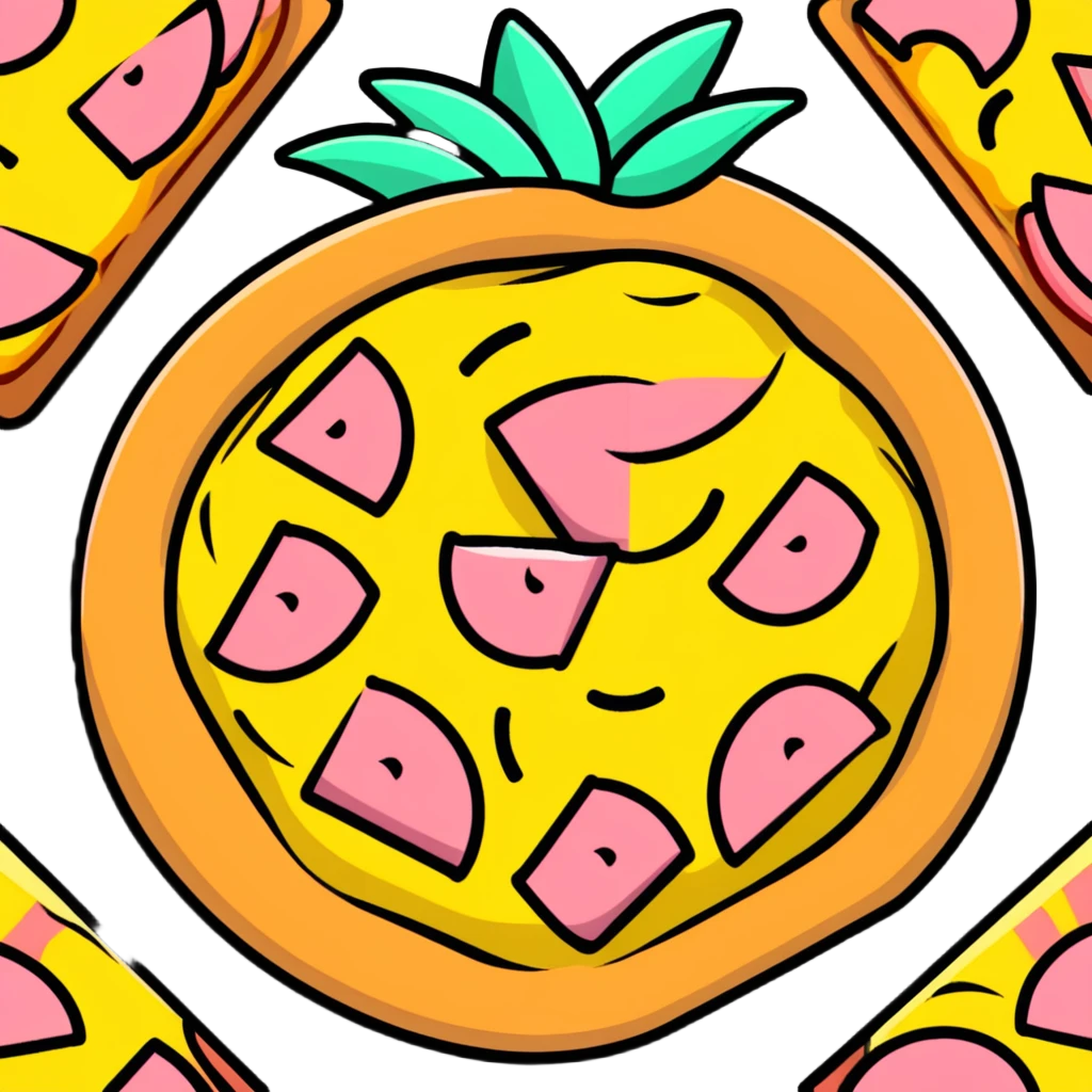 hawaiian pizza with pineapple and ham emoji