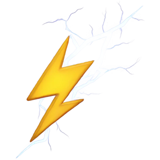 card with a lightning emoji