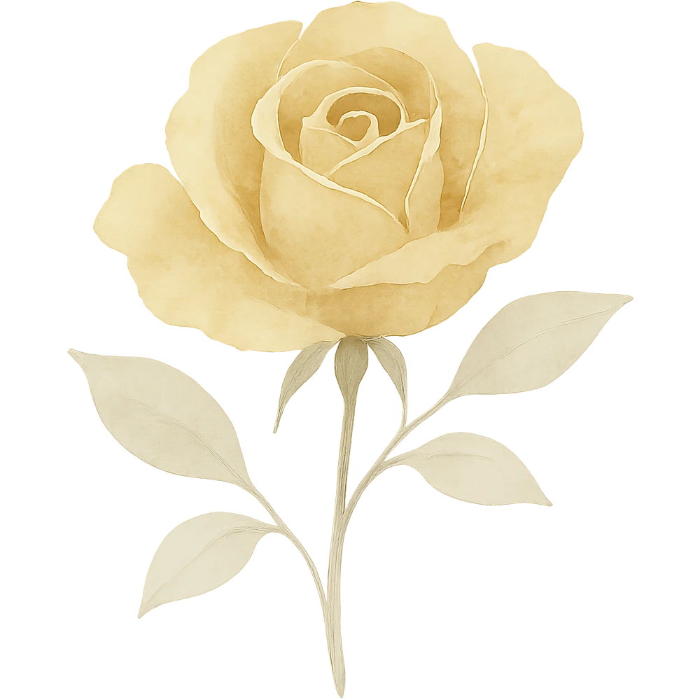 gold rose watercolor style emoji