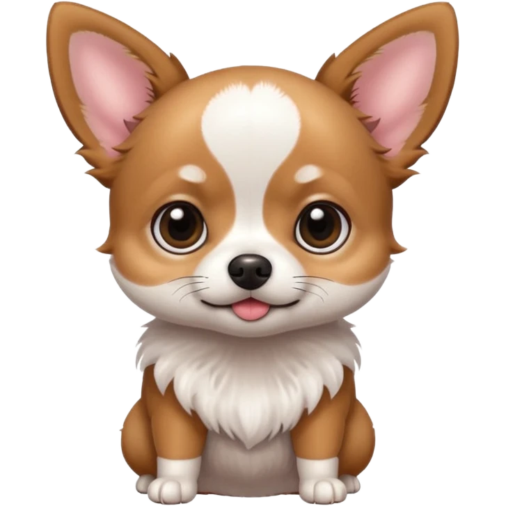 very cute big eyes kawaii chihuahua emoji