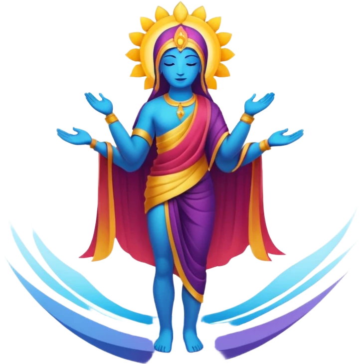 Abstract Colorful Ascending Divine La Creatura Avatar, full body emoji