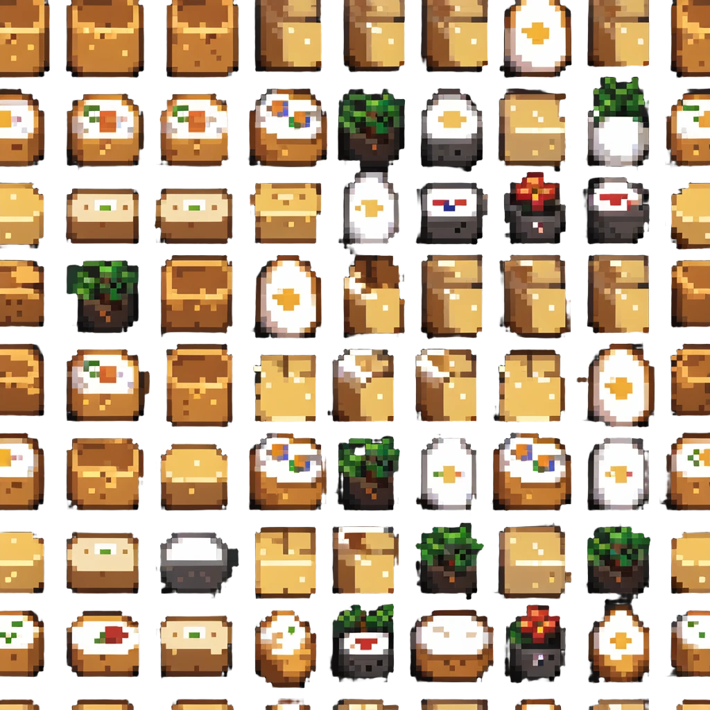 Korean egg bread, pixel art style, retro vibe emoji