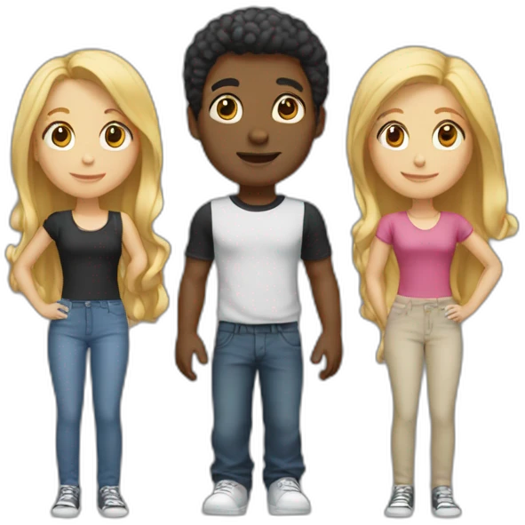 Five-black-man-stand-and-blonde-girl-center emoji