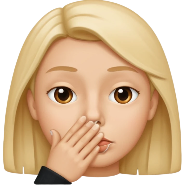 Silent face, shushing middle of face emoji