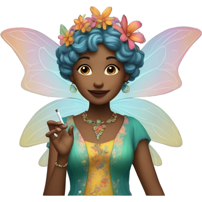 Fairy smoking a cigarette emoji