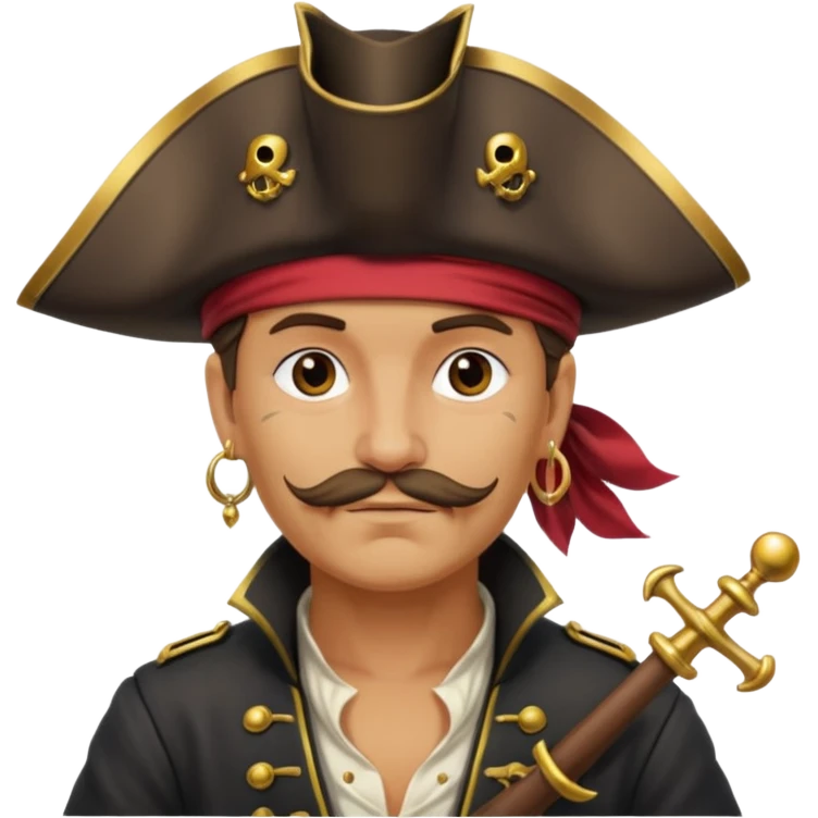 create an emoji of pirate capitan on the bow of the ship in epic posture emoji