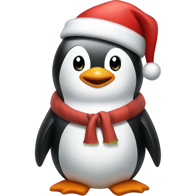 penguin with santa hat emoji