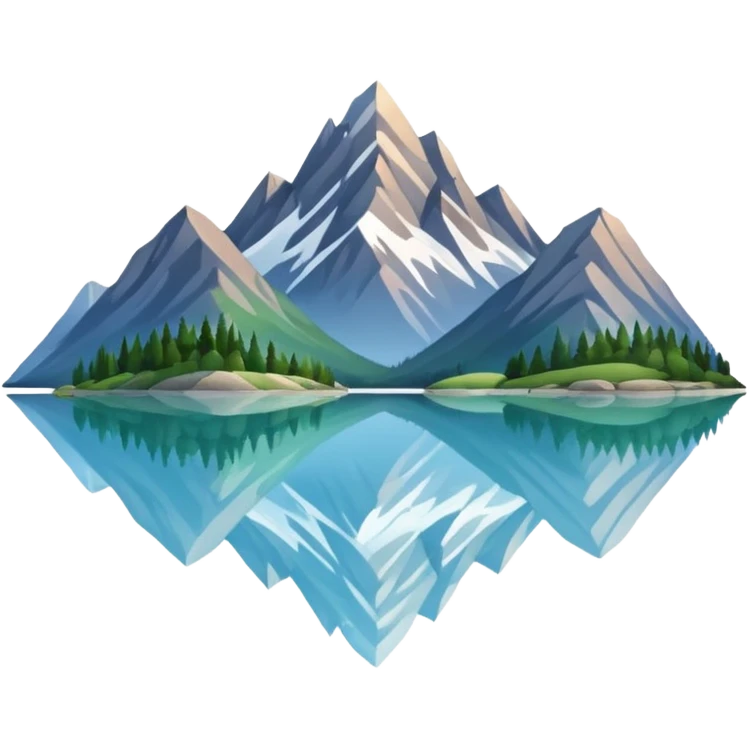 mountain lake with reflection emoji