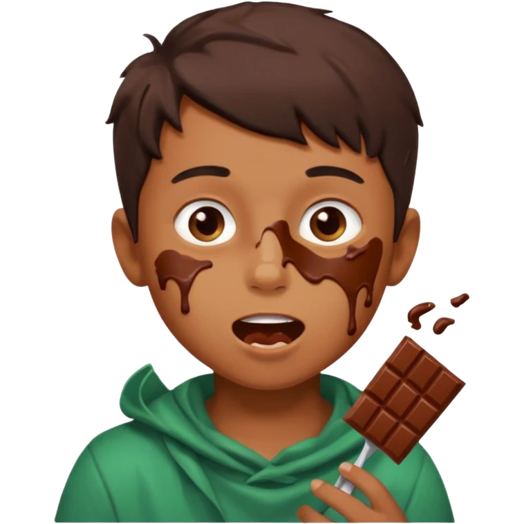 boy eating chocolate emoji