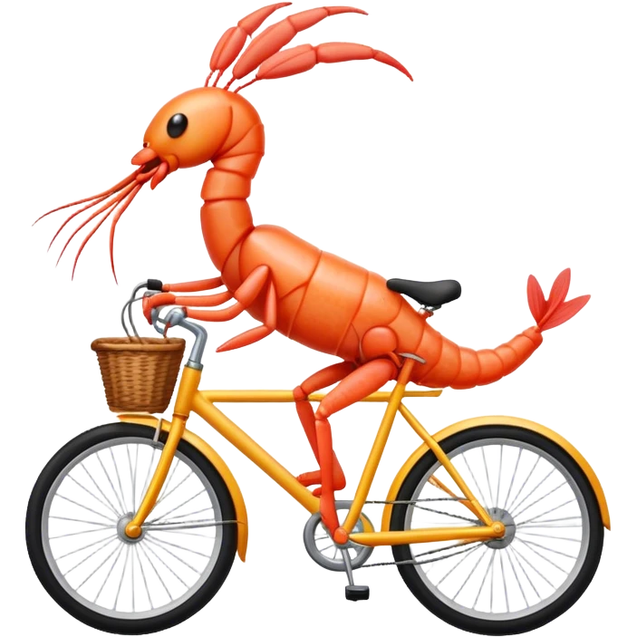 shrimp riding a bike emoji