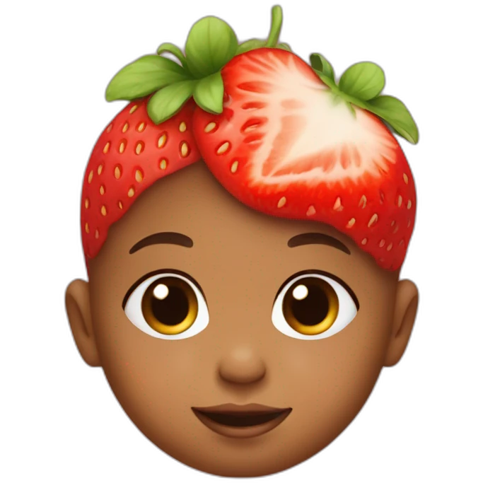 Baby with a strawberry on top of the head emoji