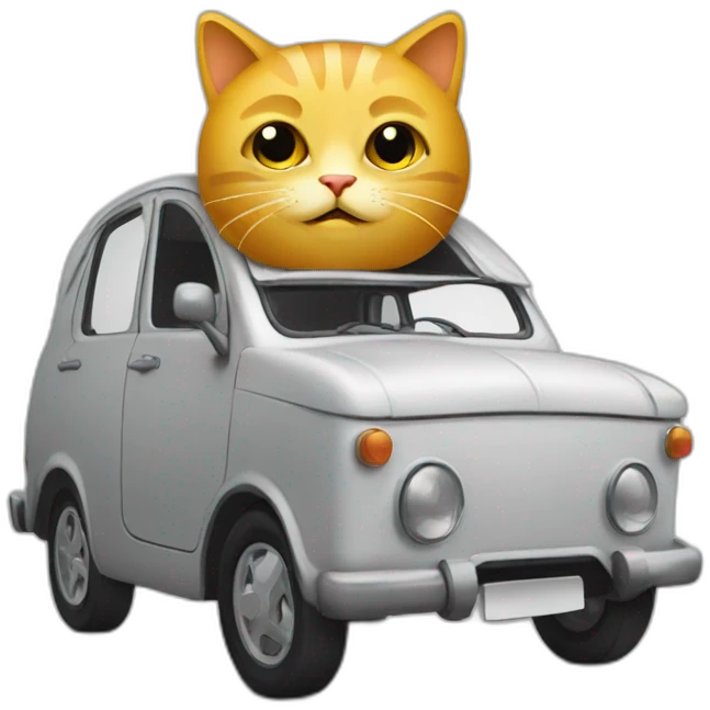 Chat sur voiture emoji