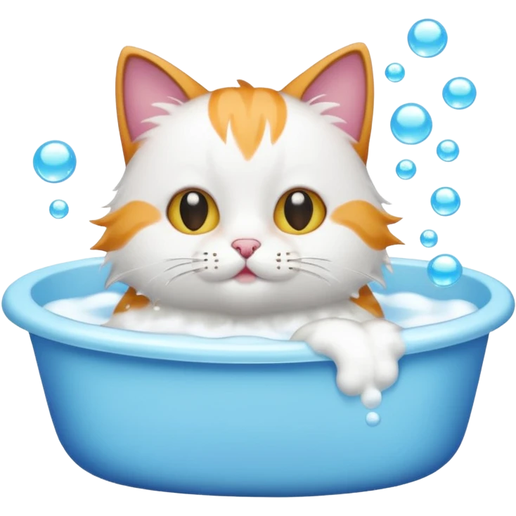 목욕하는 고양이 emoji
