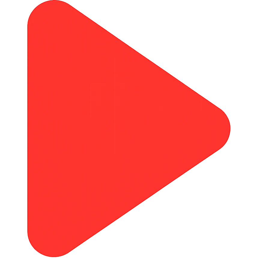 Make the triangle a vivid red color, keep it pointing right, no outline, icon style, with no background. emoji