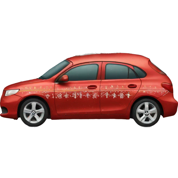 Christmas wrapped car emoji