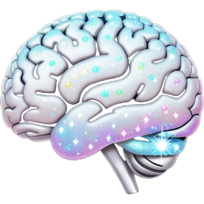 glitter white brain emoji