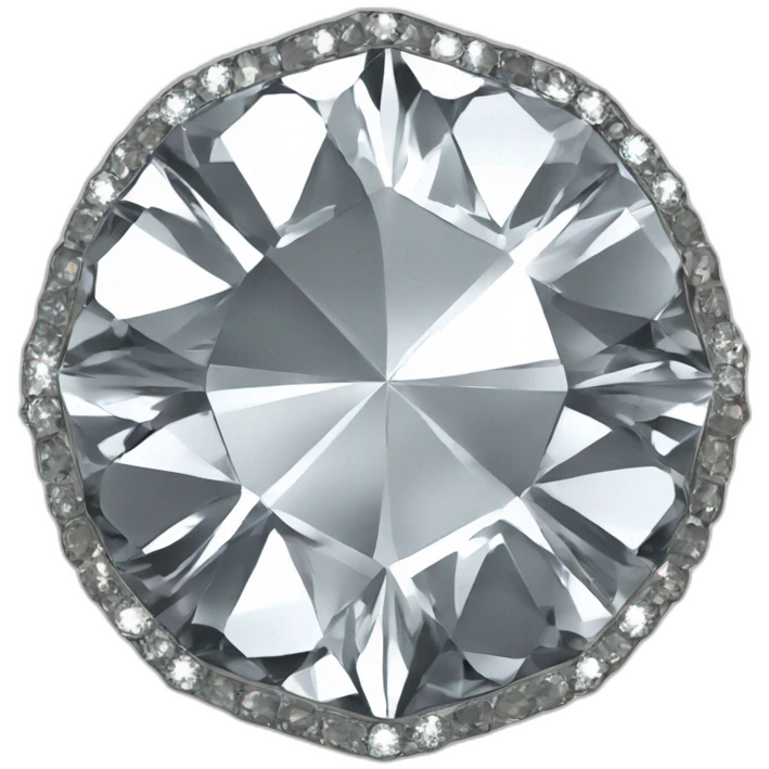 insignia de forma de diamante color plata emoji