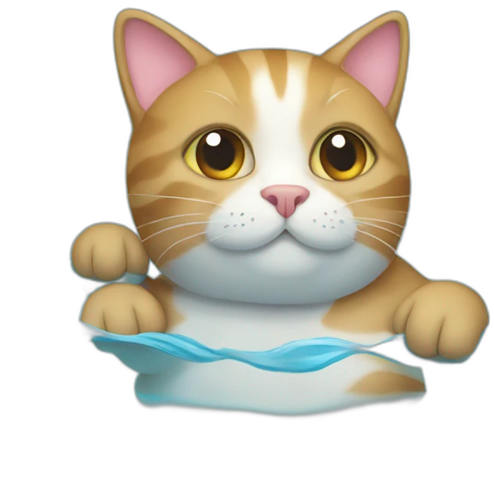 a swimming cat emoji