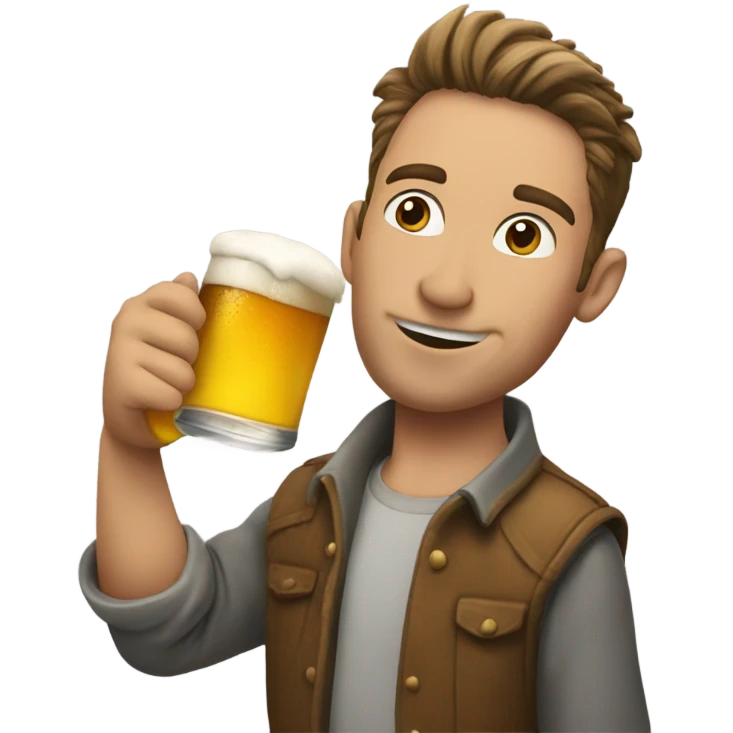 Parker Hammond drinking beer emoji