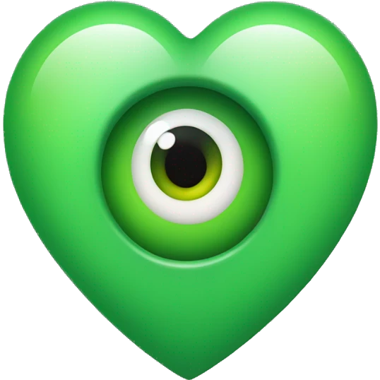Green heart eye emoji