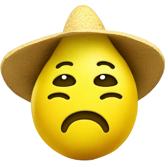 Sad lemon with sombrero  emoji