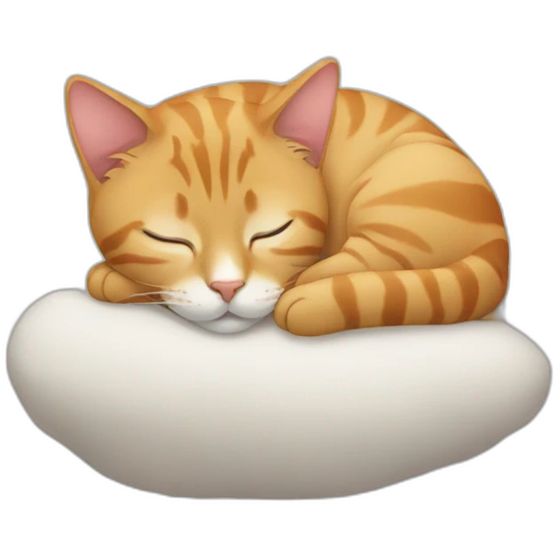 cat sleeping round emoji