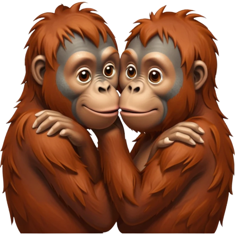 Kissing orangutang emoji