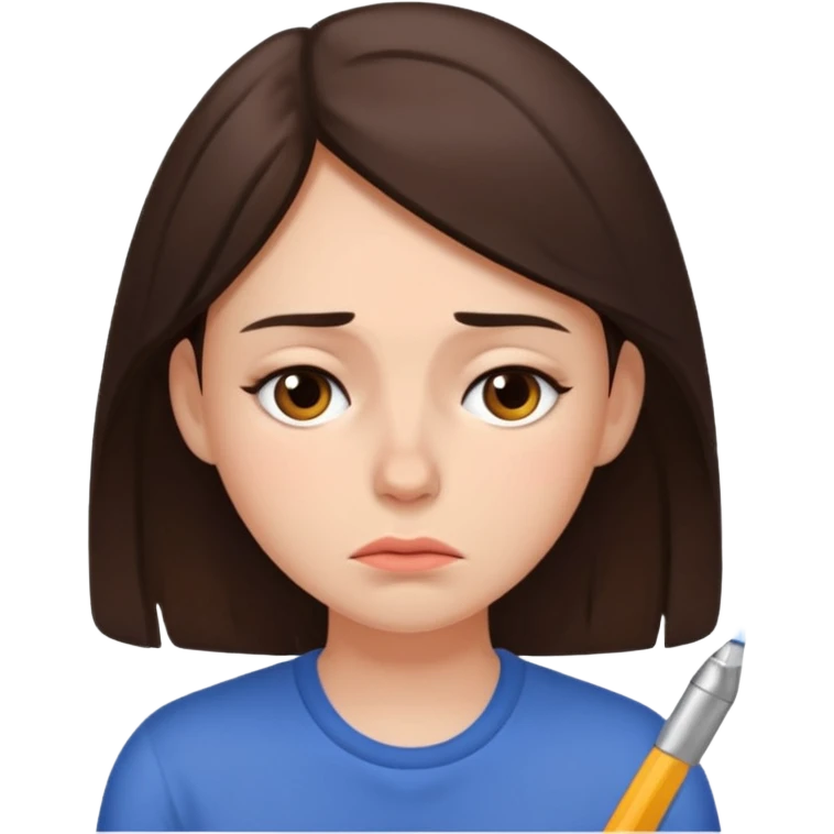 a female brunette on long workdays emoji