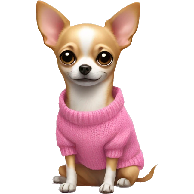 chihuahua with a pink sweater  emoji