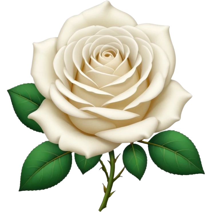 white rose, no green leaves emoji