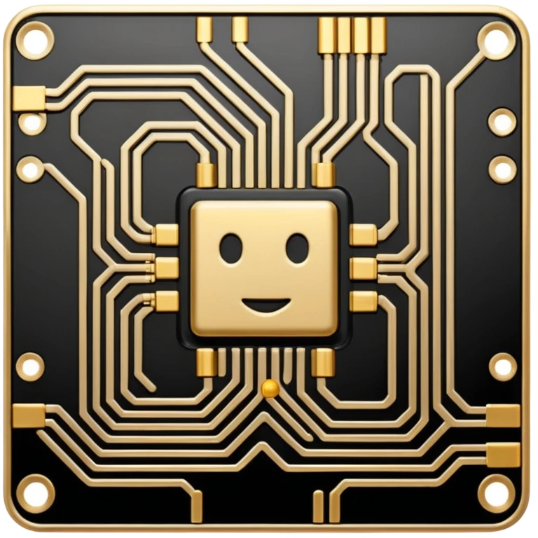 I want a black and gold pcb emoji, representing a circuit board emoji