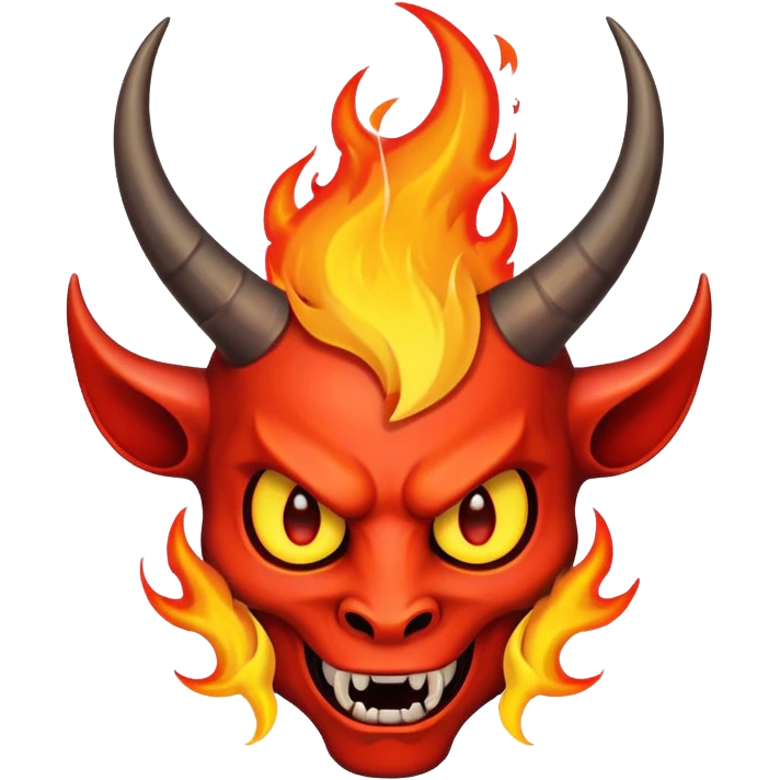 devil horn on fire logo emoji
